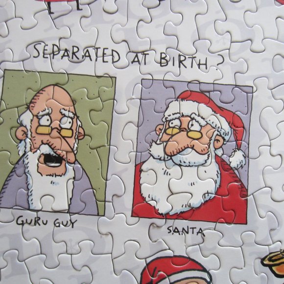 Springbok Shoebox Vintage 500 piece Puzzle Whimsical Santa Clauses 18x23-1/2" - Picture 3 of 7